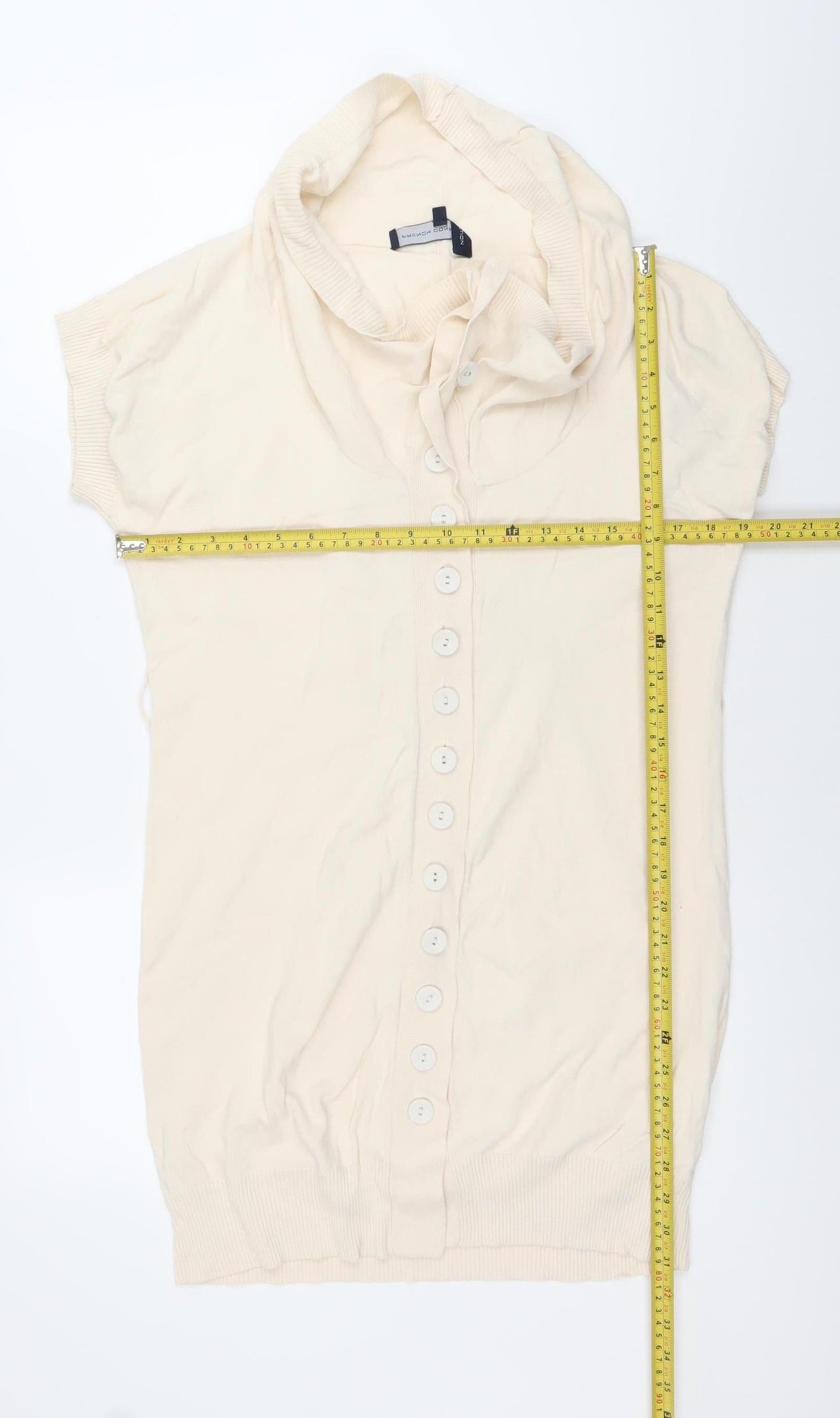 Womens UK Size 10 French Connection Ivory Cardigan Jumper