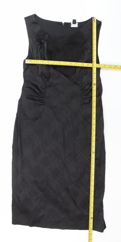 R&M Richards Women's Black Size 10 Sheath Knee Length Party Dress