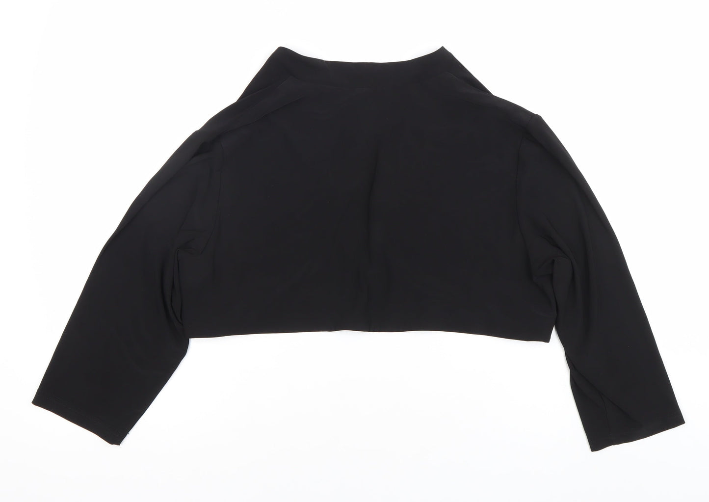 Ronni Nicole Women’s Black Size 20 Cropped Long Sleeve Blouse