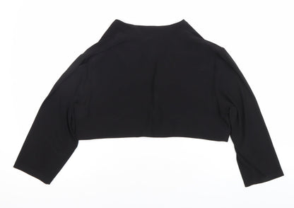 Ronni Nicole Women’s Black Size 20 Cropped Long Sleeve Blouse