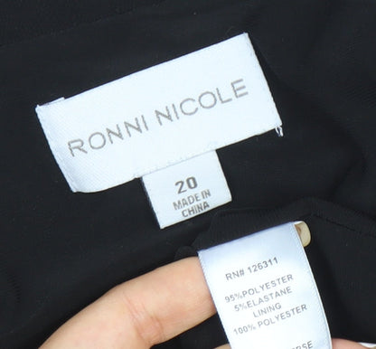 Ronni Nicole Women’s Black Size 20 Cropped Long Sleeve Blouse