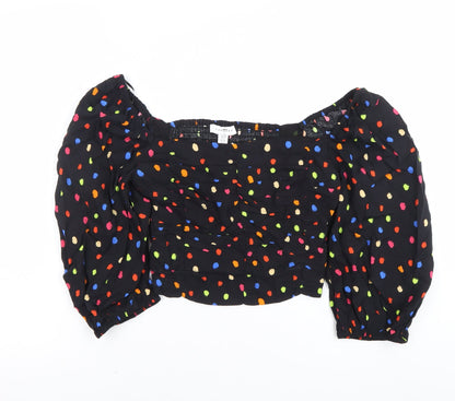 Womens UK Size 8 Topshop Multicoloured Cropped Blouse