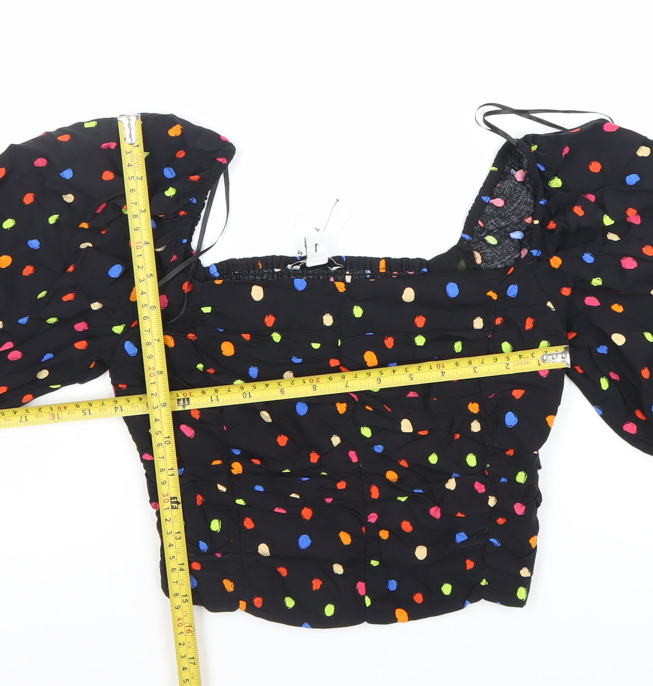 Womens UK Size 8 Topshop Multicoloured Cropped Blouse