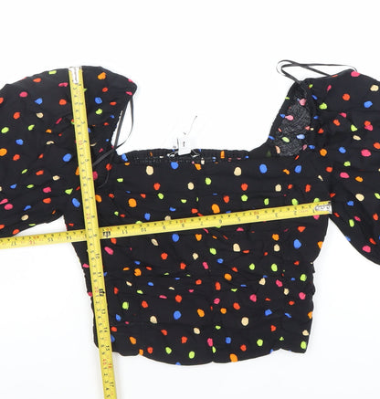 Womens UK Size 8 Topshop Multicoloured Cropped Blouse