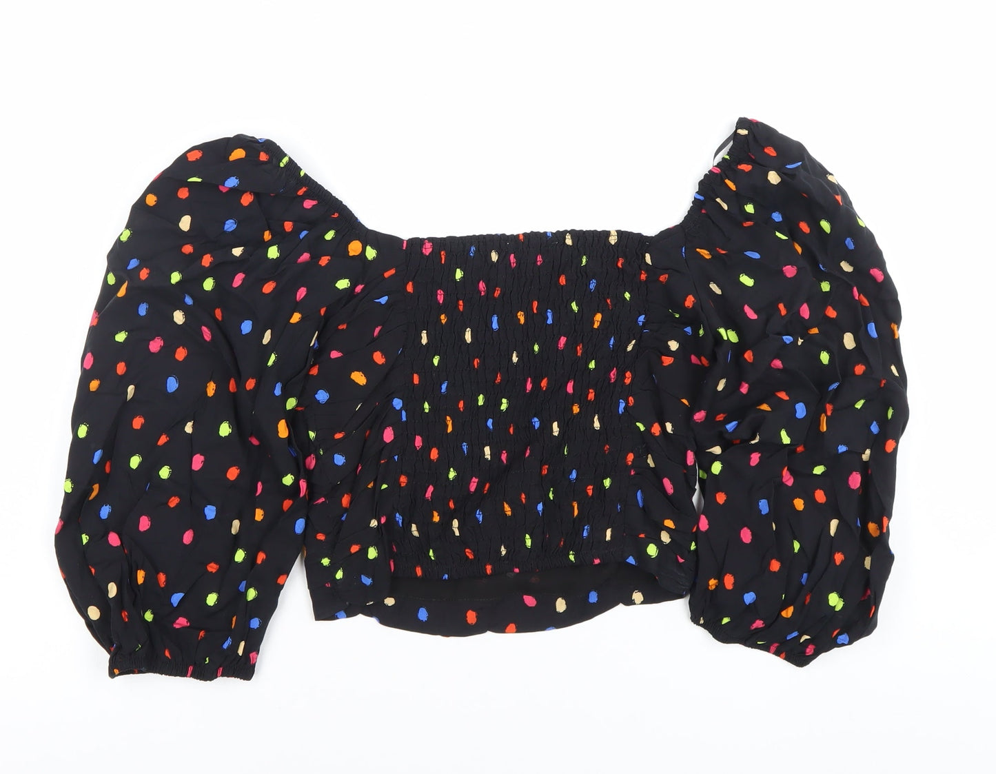 Womens UK Size 8 Topshop Multicoloured Cropped Blouse