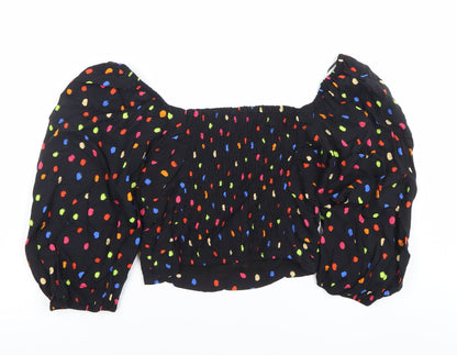 Womens UK Size 8 Topshop Multicoloured Cropped Blouse
