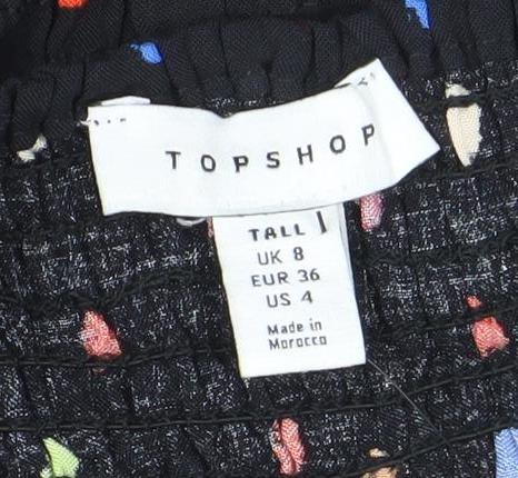Womens UK Size 8 Topshop Multicoloured Cropped Blouse