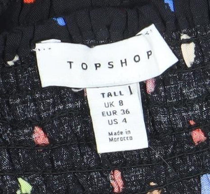 Womens UK Size 8 Topshop Multicoloured Cropped Blouse