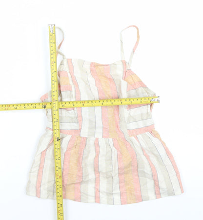New Look Women’s Petite Multicoloured Striped Linen Blend Camisole UK 4