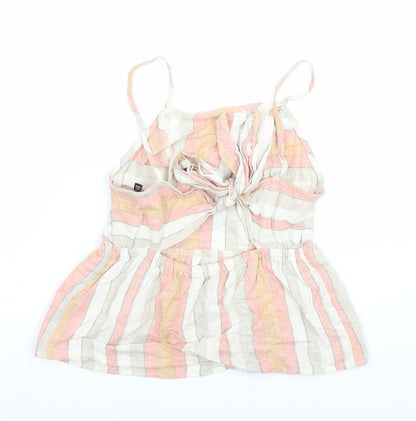 New Look Women’s Petite Multicoloured Striped Linen Blend Camisole UK 4