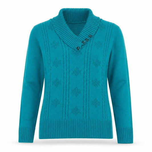 Womens UK Size L Pulse Green Pullover Jumper