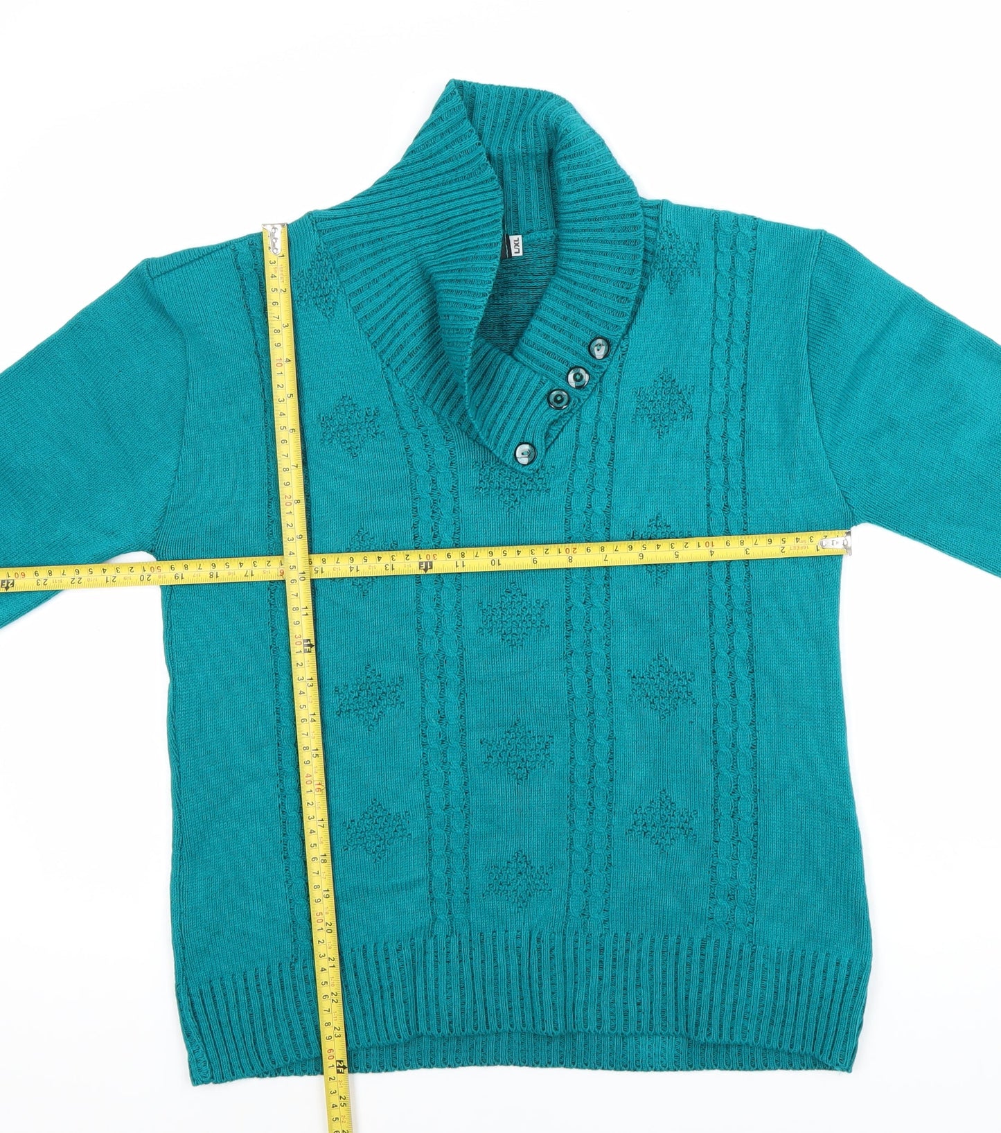 Womens UK Size L Pulse Green Pullover Jumper
