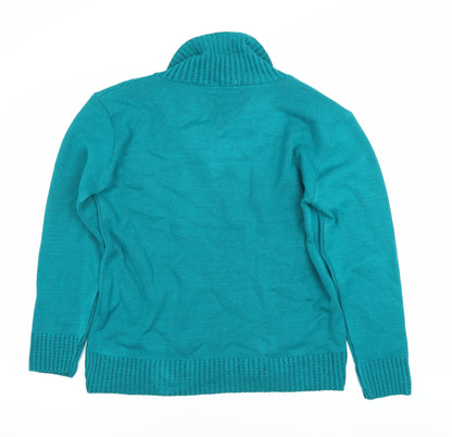 Womens UK Size L Pulse Green Pullover Jumper