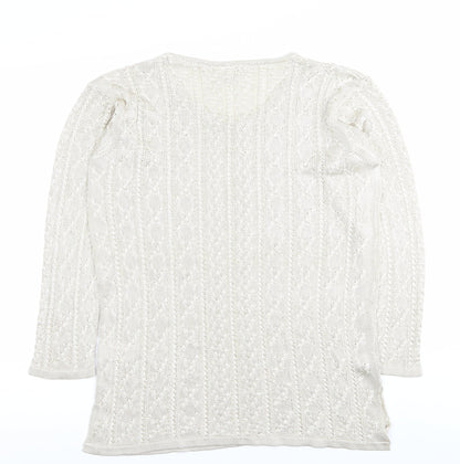 Womens UK Size M NEXT Ivory Pullover Jumper