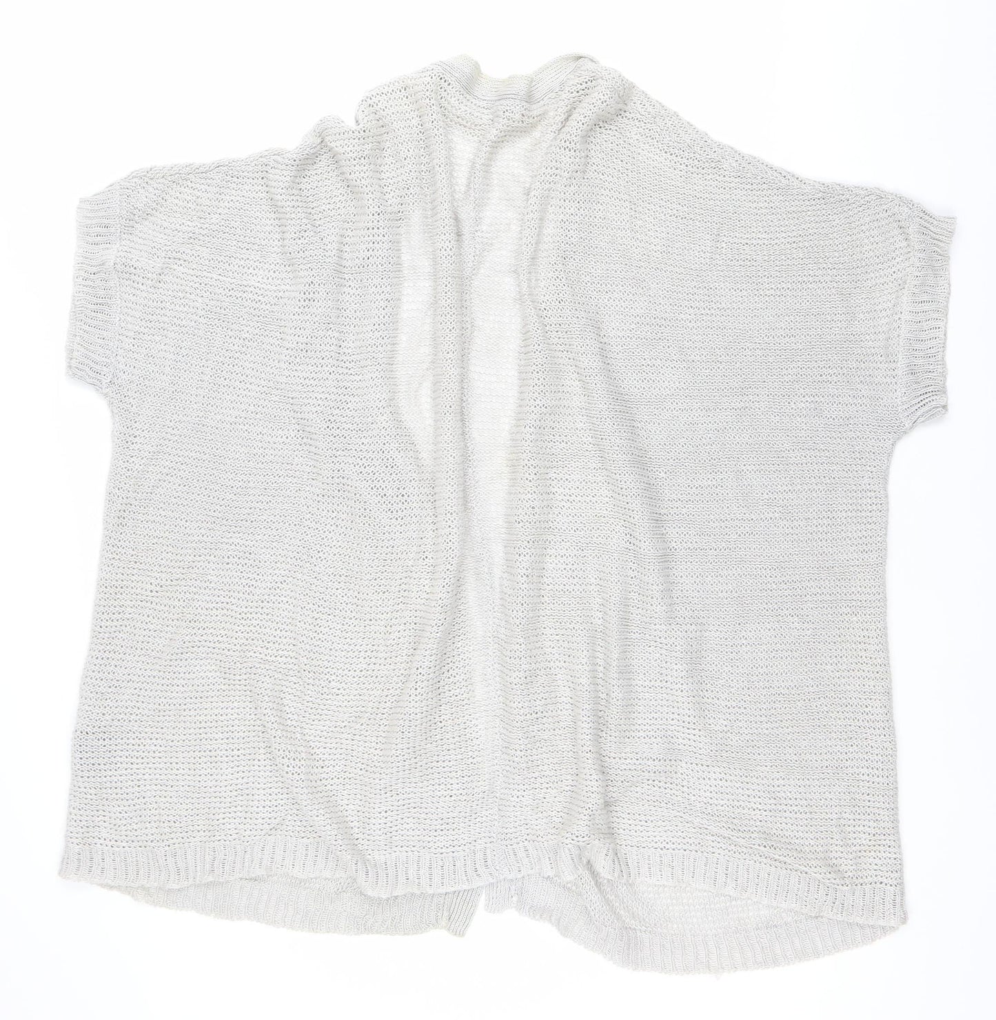 Charli Womens Grey Linen Open Knit Cardigan One Size Relaxed Fit