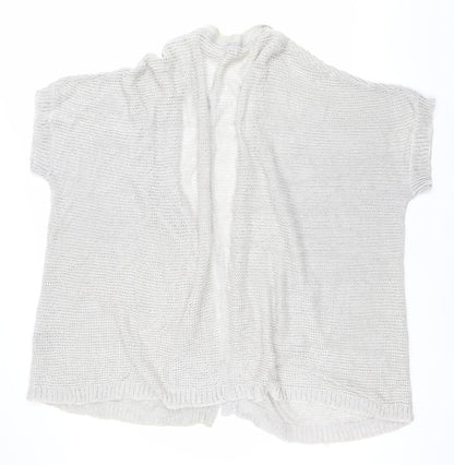 Charli Womens Grey Linen Open Knit Cardigan One Size Relaxed Fit