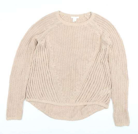 Womens UK Size XS H&M Beige Pullover Jumper