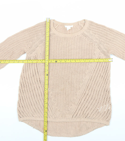 Womens UK Size XS H&M Beige Pullover Jumper