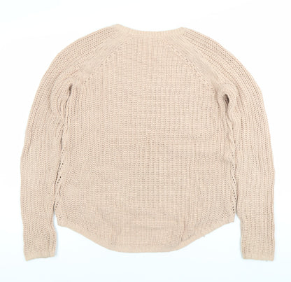 Womens UK Size XS H&M Beige Pullover Jumper