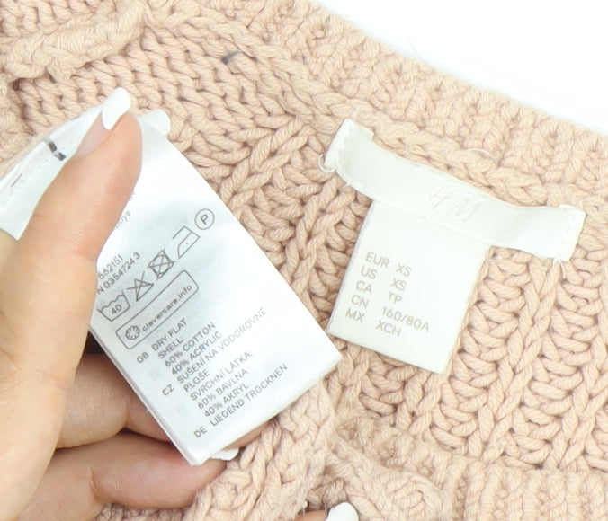 Womens UK Size XS H&M Beige Pullover Jumper