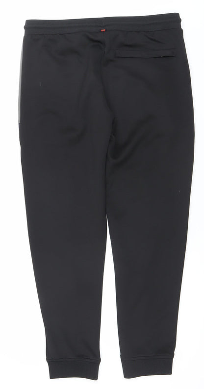 LUKE Men's Black Joggers Size L Softshell Tapered Activewear Trousers