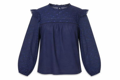 Womens UK Size 8 Fat Face Blue Tunic Blouse