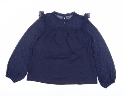 Womens UK Size 8 Fat Face Blue Tunic Blouse