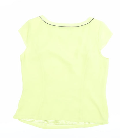 Jacques Vert Women’s Yellow Floral Embroidered Blouse Size 12