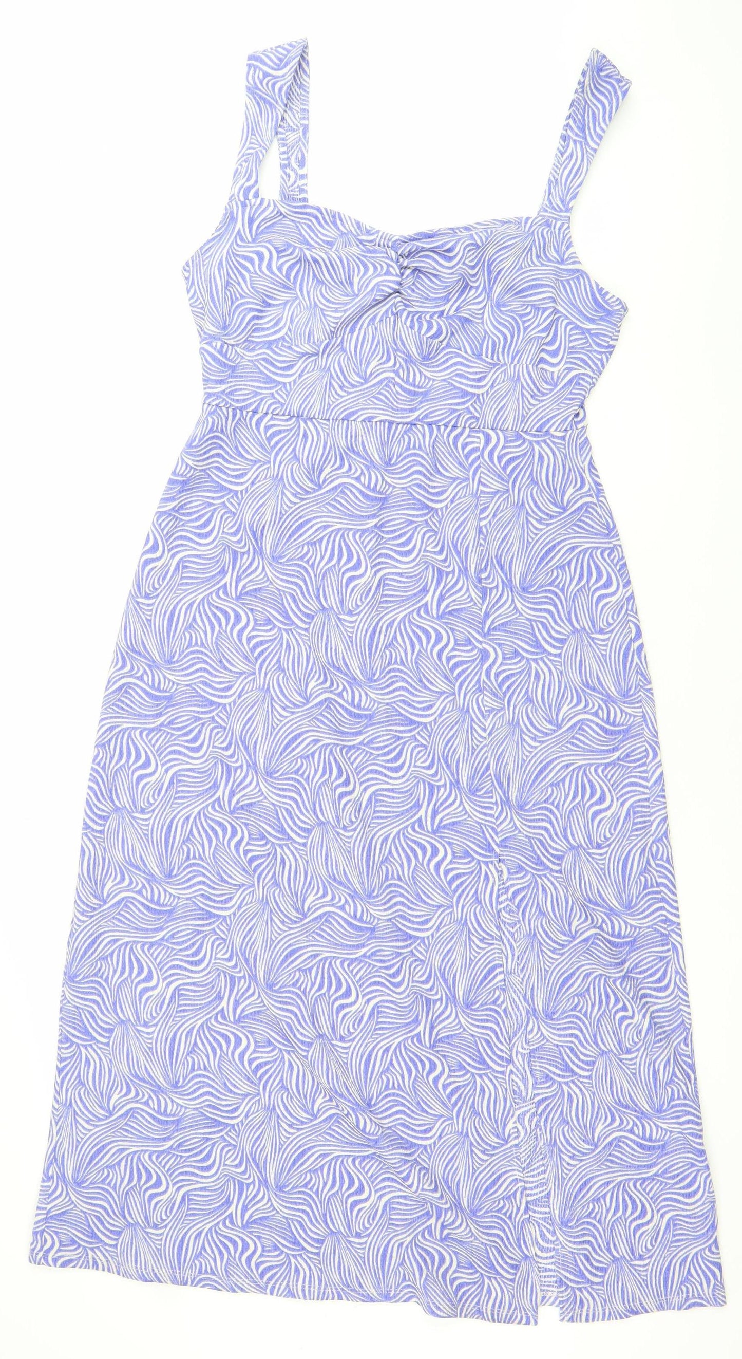 Dorothy Perkins Women’s Blue Animal Print Midi Bodycon Dress Size 12