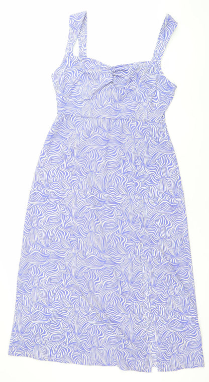 Dorothy Perkins Women’s Blue Animal Print Midi Bodycon Dress Size 12