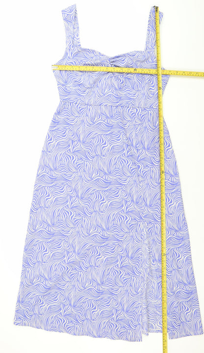 Dorothy Perkins Women’s Blue Animal Print Midi Bodycon Dress Size 12