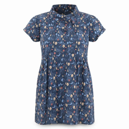 Faithful & True Women's Blue Animal Print Collared Shirt Dress Size 12