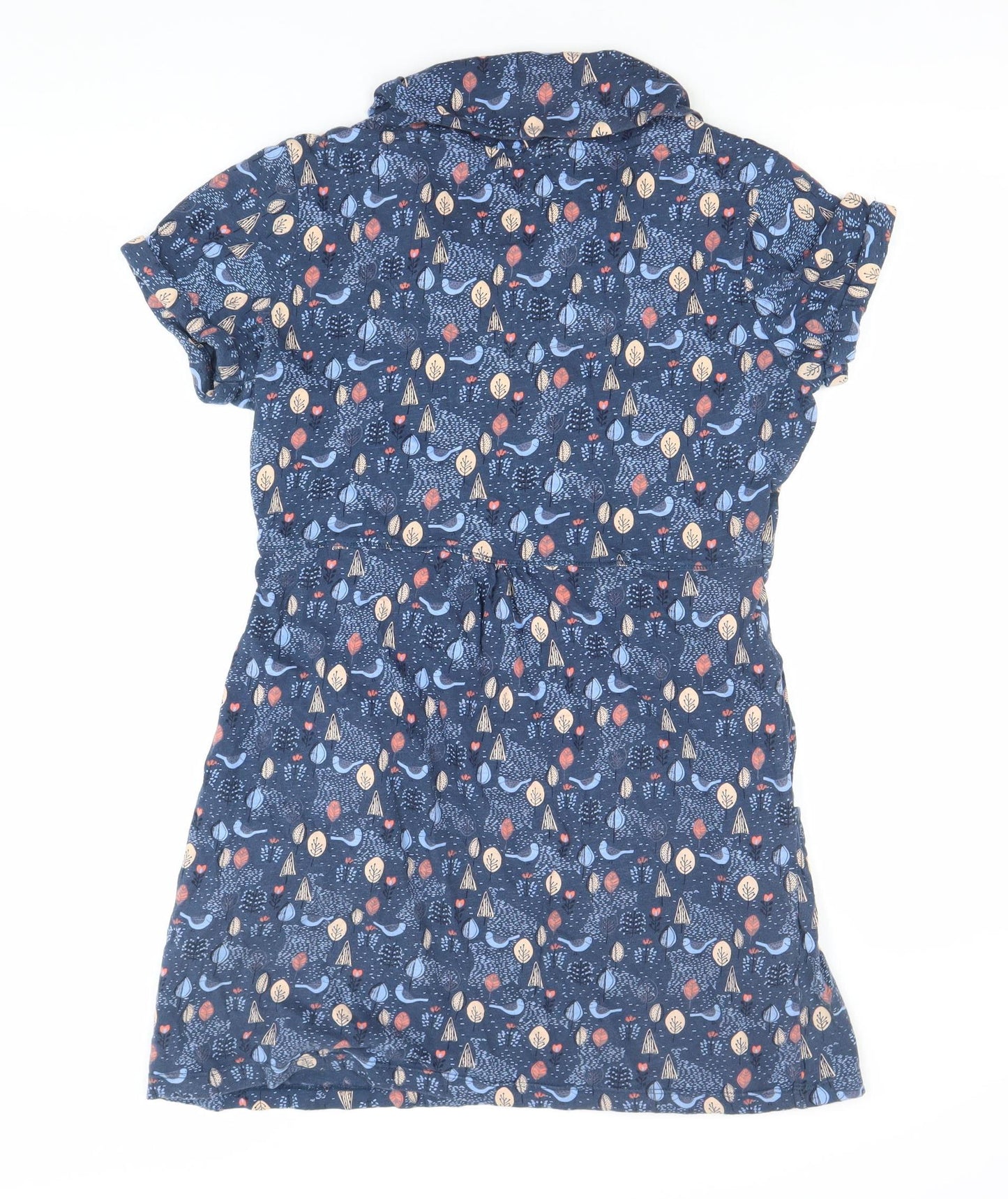 Faithful & True Women's Blue Animal Print Collared Shirt Dress Size 12