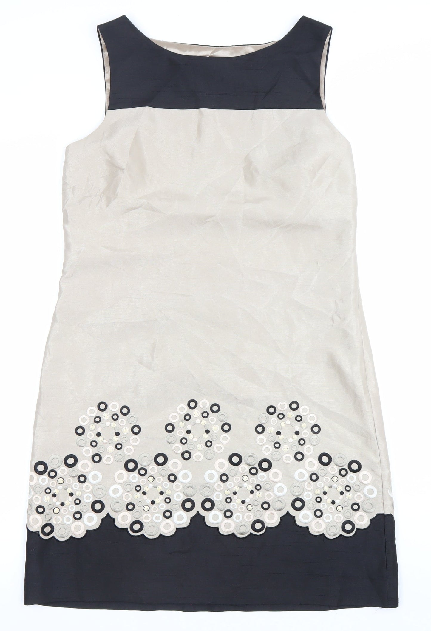 Monsoon Women’s Beige Sheath Knee Length Dress Size 12 Floral