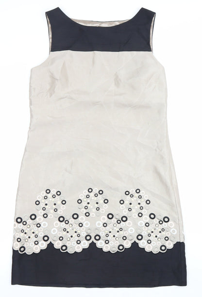 Monsoon Women’s Beige Sheath Knee Length Dress Size 12 Floral