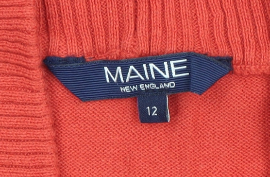 Womens UK Size 12 Maine New England Red Cardigan Jumper