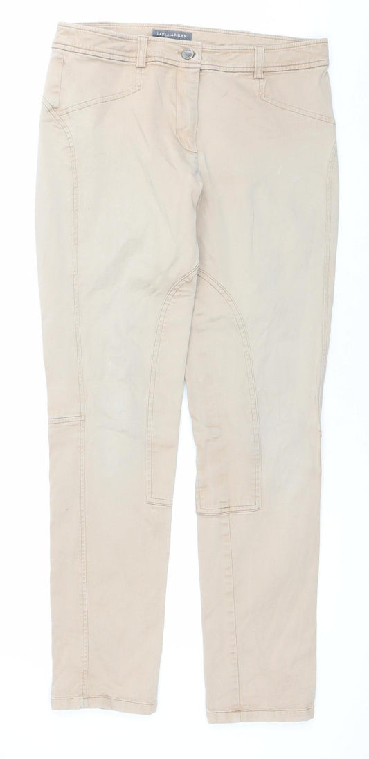 Laura Ashley Women’s Beige Straight Jeans Size 10 Regular Cotton Blend