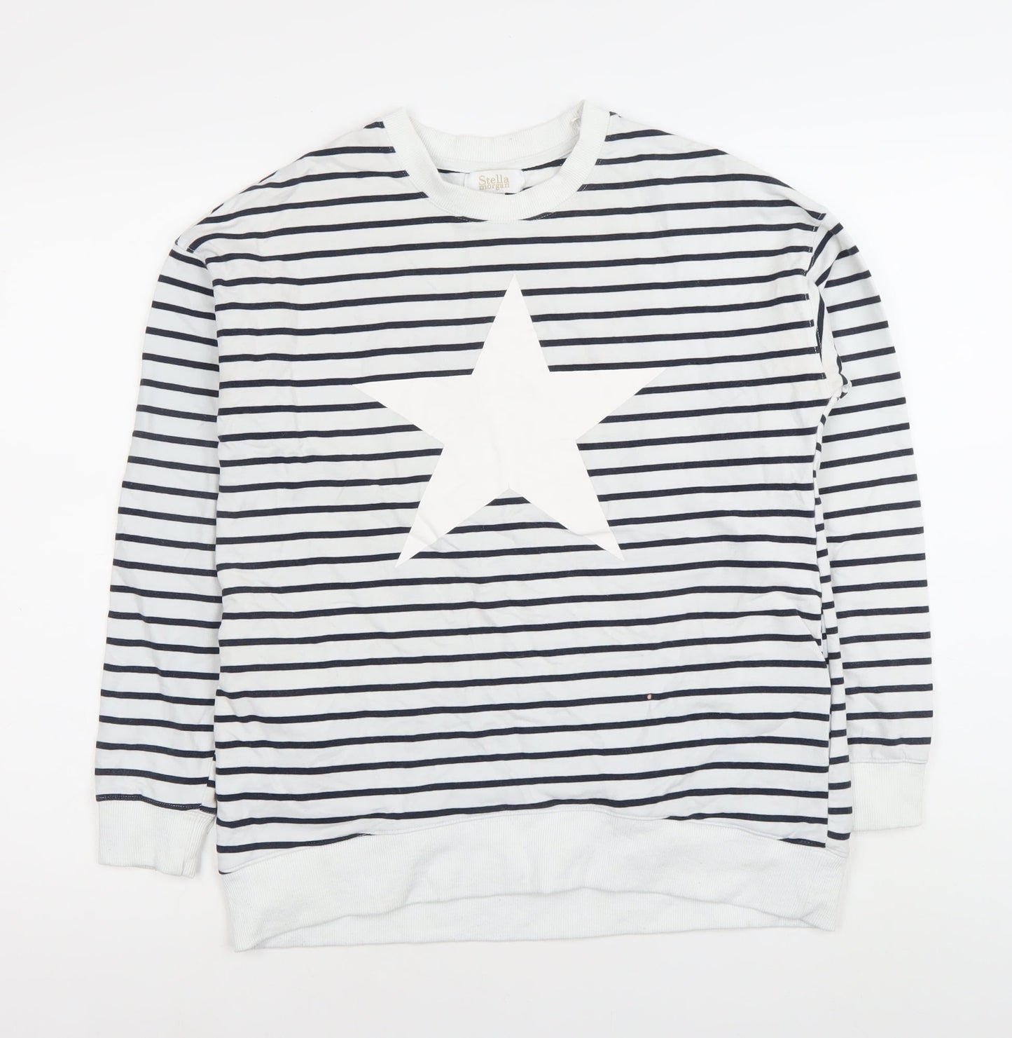 Stella Morgan Women’s White Striped Star Sweatshirt Size S