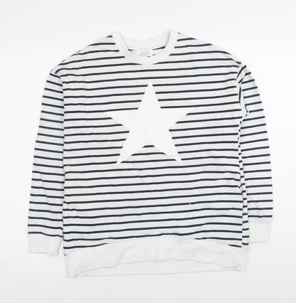 Stella Morgan Women’s White Striped Star Sweatshirt Size S