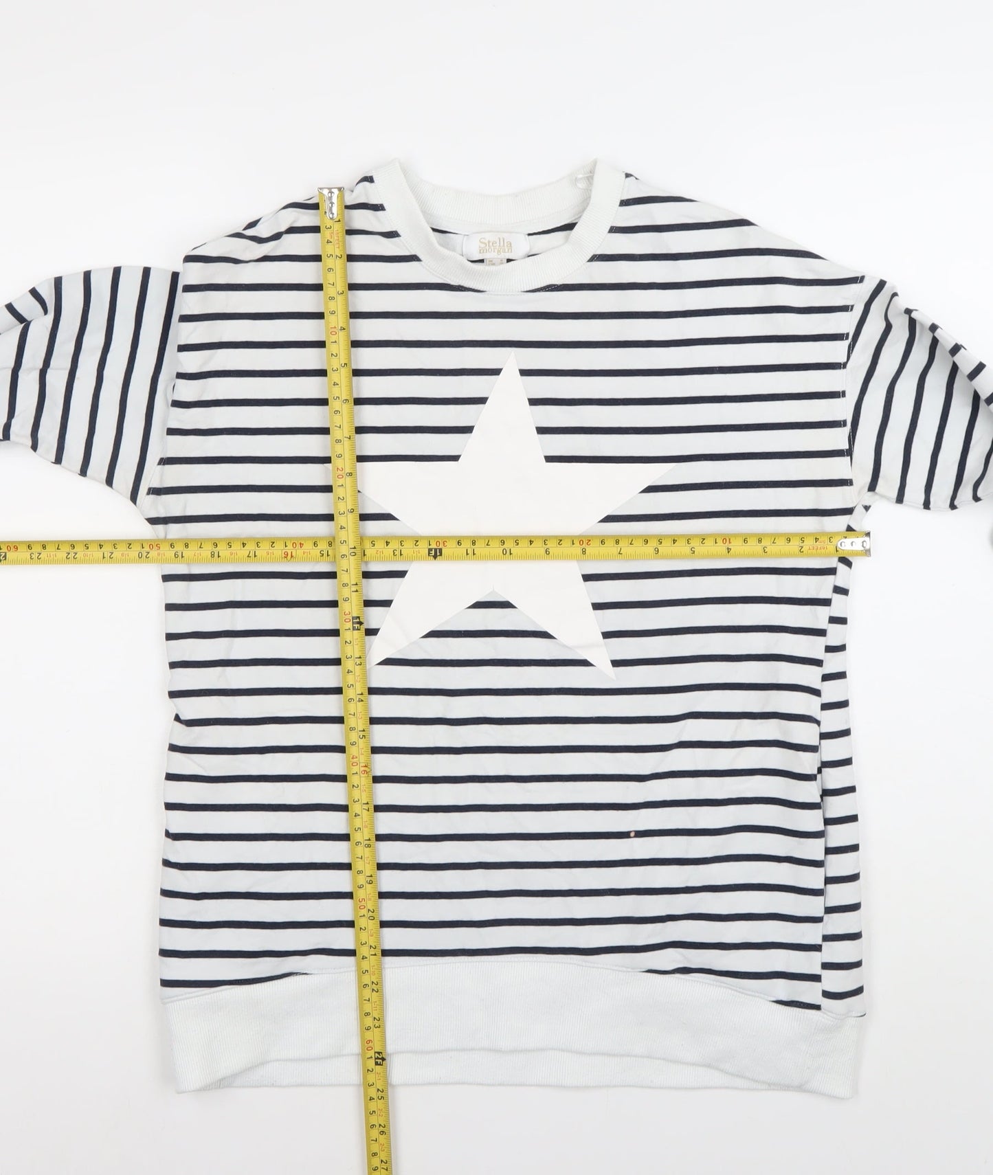 Stella Morgan Women’s White Striped Star Sweatshirt Size S