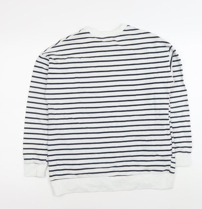 Stella Morgan Women’s White Striped Star Sweatshirt Size S