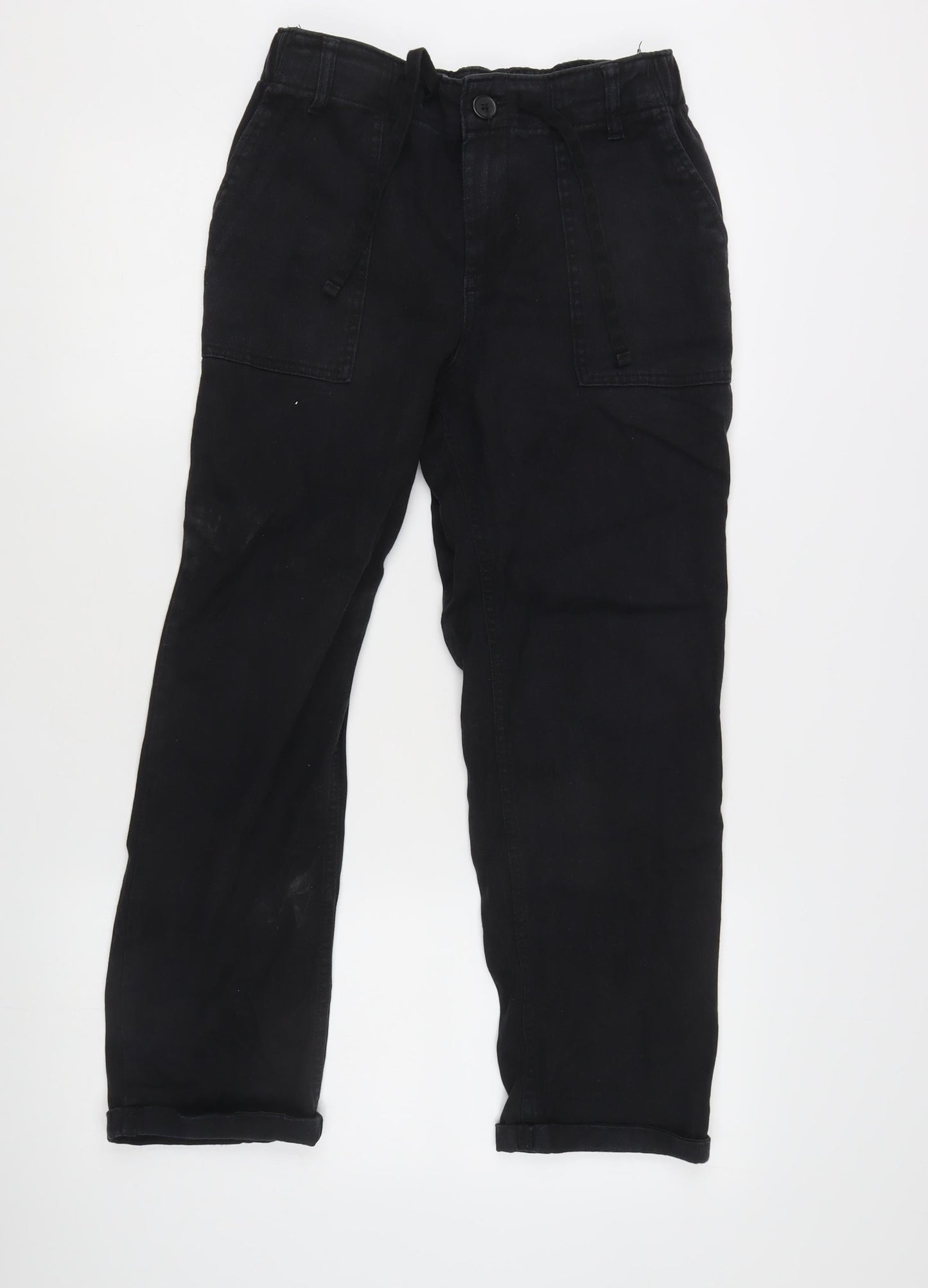 F&F Women’s Black Straight Leg Jeans Size 10 Regular Elastic Waist