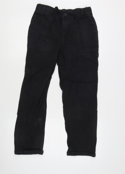 F&F Women’s Black Straight Leg Jeans Size 10 Regular Elastic Waist