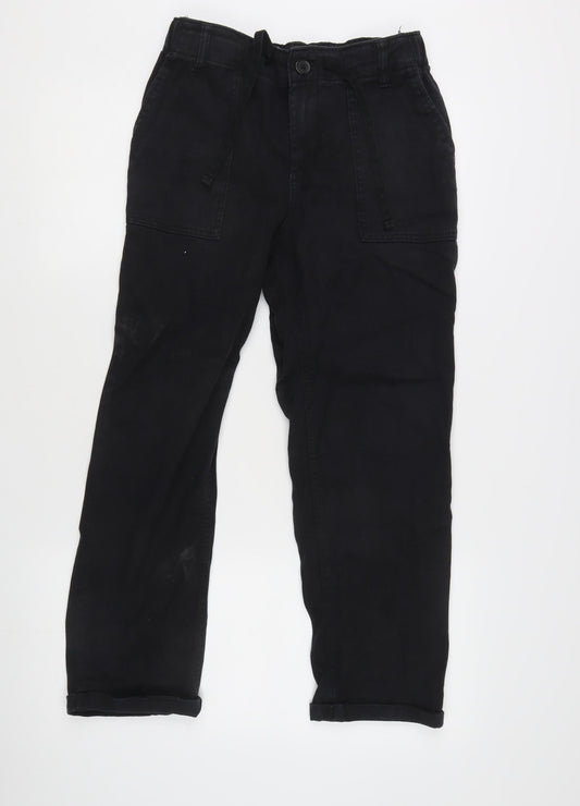 F&F Women’s Black Straight Leg Jeans Size 10 Regular Elastic Waist