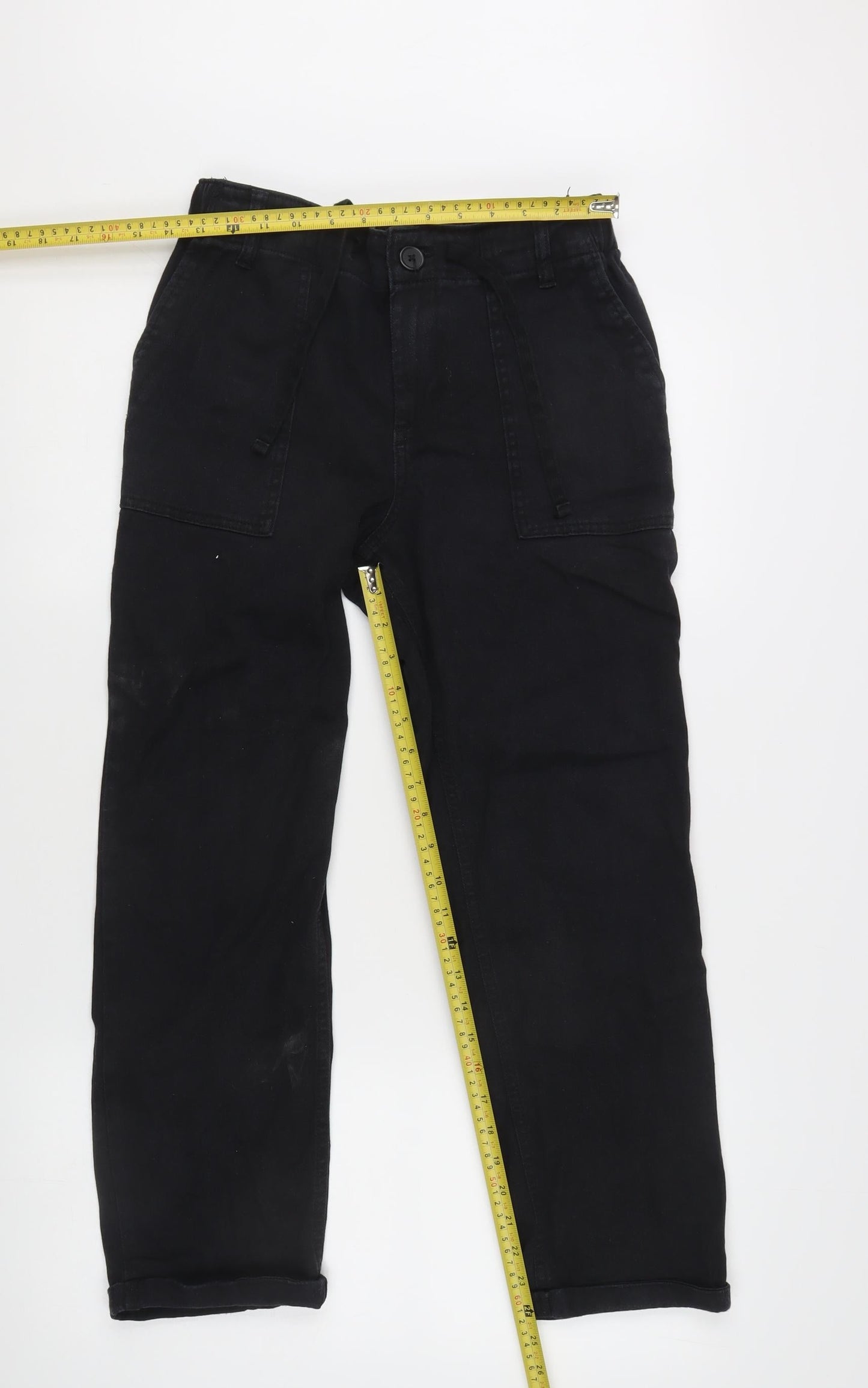 F&F Women’s Black Straight Leg Jeans Size 10 Regular Elastic Waist