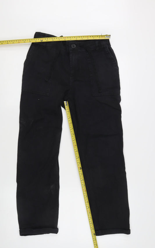 F&F Women’s Black Straight Leg Jeans Size 10 Regular Elastic Waist