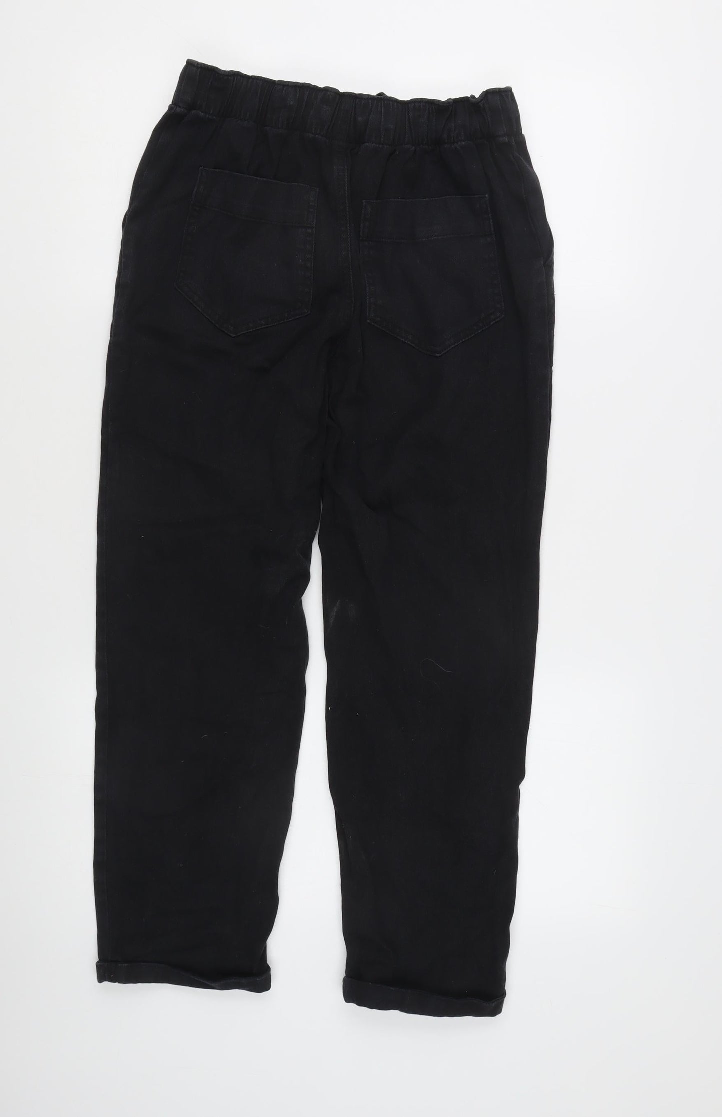 F&F Women’s Black Straight Leg Jeans Size 10 Regular Elastic Waist