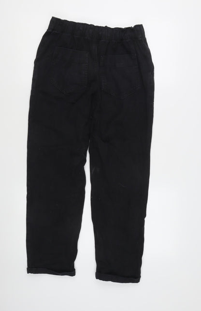 F&F Women’s Black Straight Leg Jeans Size 10 Regular Elastic Waist