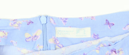 Primark Women’s Blue Floral Short Skirt UK 6 Viscose Summer Casual