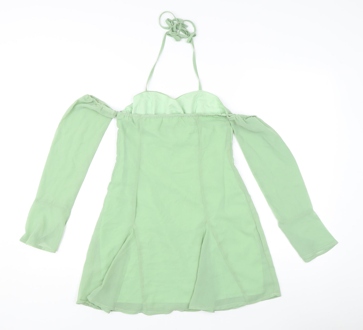 Womens UK Size 6 PRETTYLITTLETHING Green Camisole Blouse